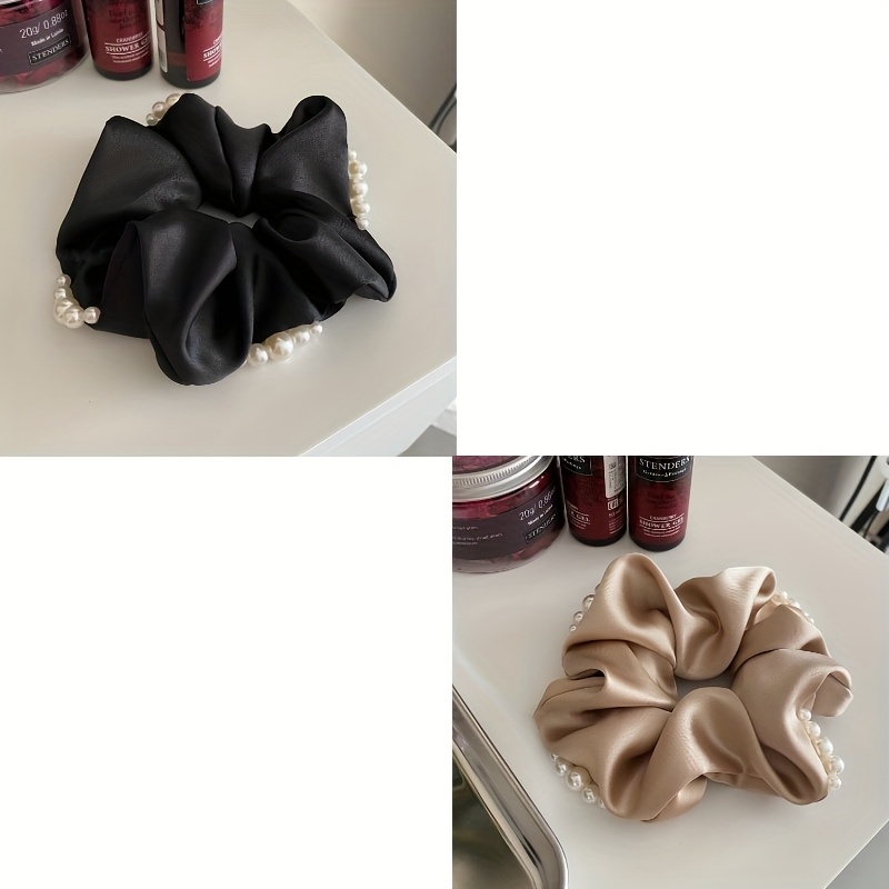E-shop 2 Stück Koreanischer Stil Französischer High-End Temperament Perle Darm Haargummi Damen Kopfschmuck Haar Seil Einfache Mode Haargummi