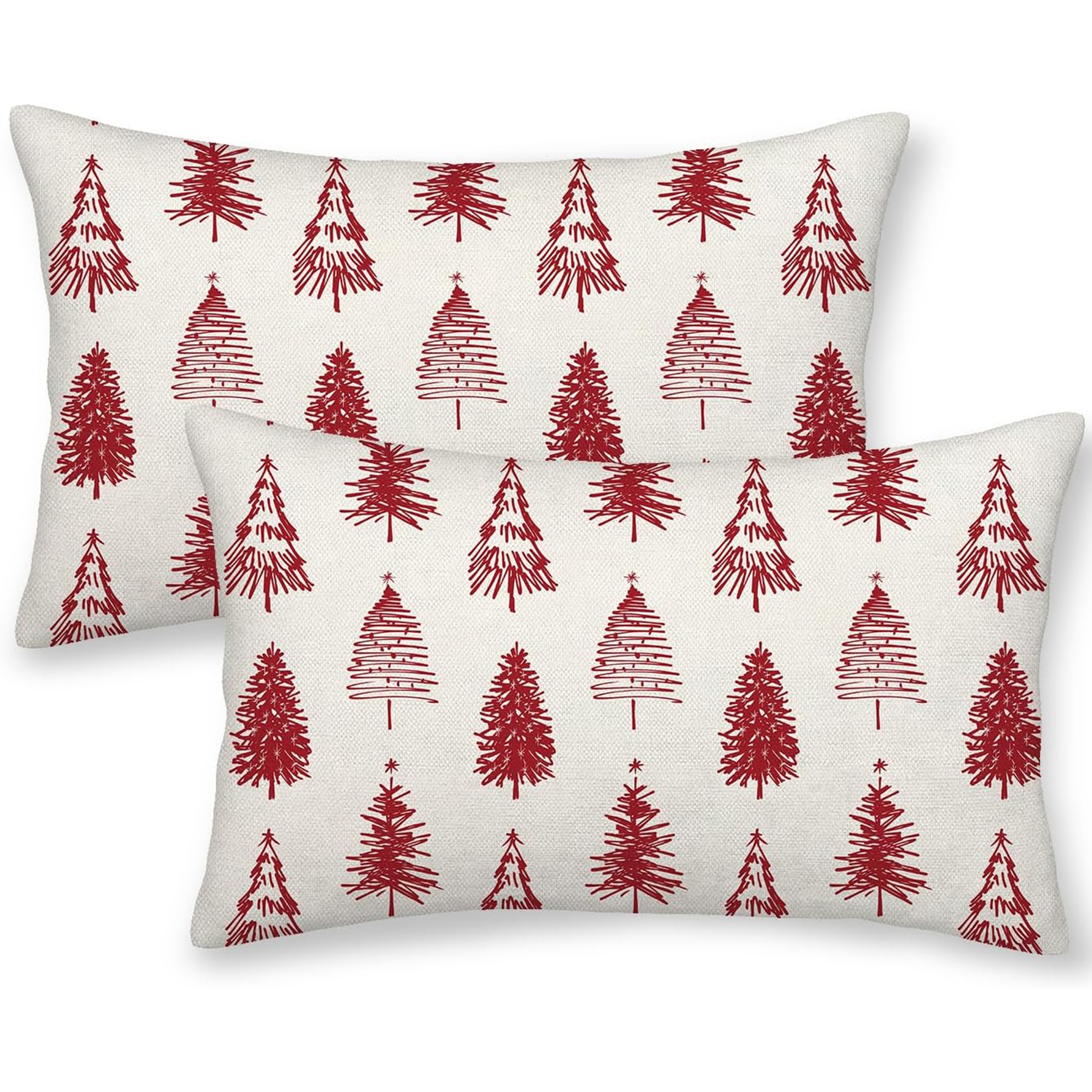 

2- 12x20, Christmas Tree , Zippered, , Decorative Red For Sofa Bed , Suitable For Types