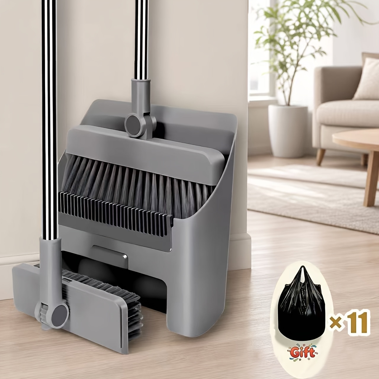 3-In-1 Foldable Broom with Dustpan Combo Set, 2-In-1 Efficient Cleaning Flexible Design Quick Dust Removal Dorm Room Essentials Good Helper for Home Office Cleaning, A Versatile Cleaning Tool Set