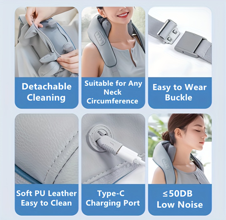 neck massager for the neck shoulders waist and legs a relaxation massage   acupressure 3d   tissue kneading   for home office or travel details 1