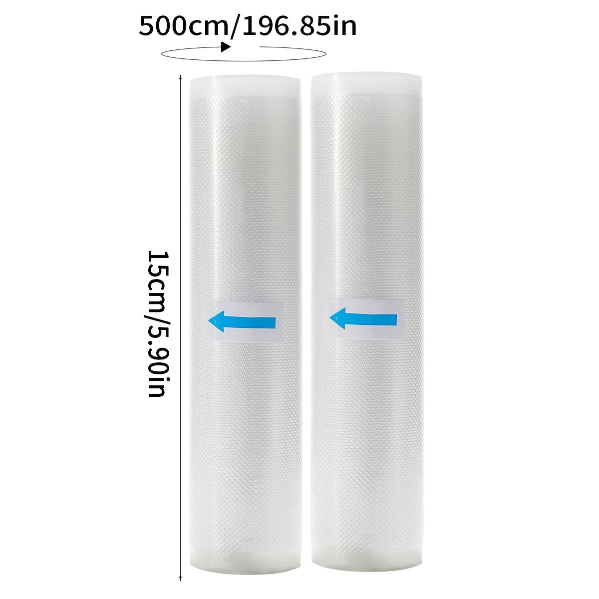 TEMU 2pcs Vacuum Sealing Bag Rolls, 5m Length, 8 Sizes , Durable Tear-resistant, Suitable For Food Storage And Low-temperature Cooking, Compatible