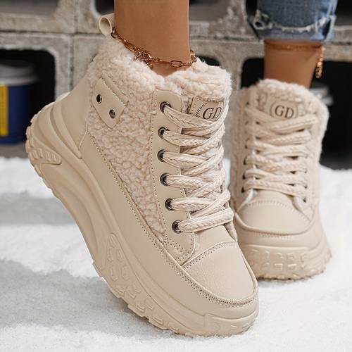 thick and warm snow boots with velvet for women and students to wear to work outdoor casual shoes versatile