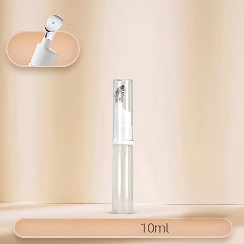 TEMU 1pc Flat Applicator Eye Gel Cream Container, Eye Cream Lip Gloss Airless Pump Travel Bottle With Metal Massage Head - Press-type Eye Cream