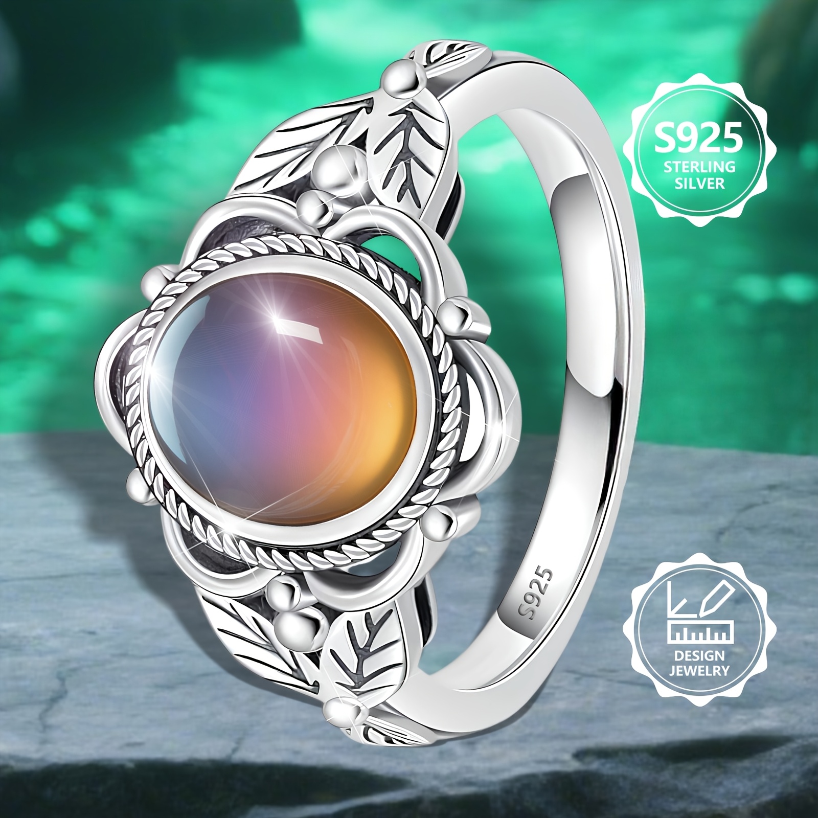 Women's Vintage Bohemian Style 925 Sterling Silver Ring