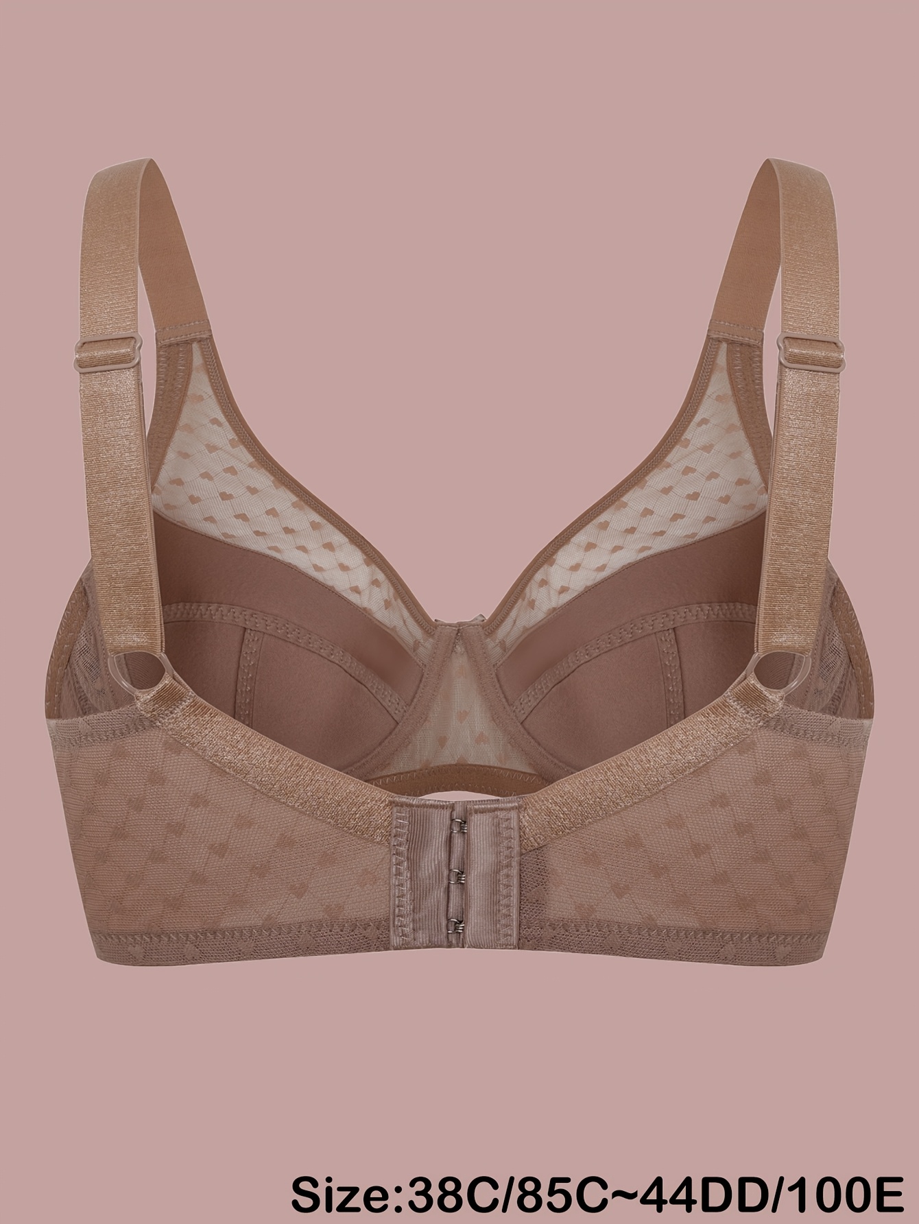 plus size polka dot heart mesh panel underwire bra elegant and chic   mesh high support   bra french romantic sheer heart mesh lightweight   ultra thin breathable non stuffy suitable for daily   dates travel