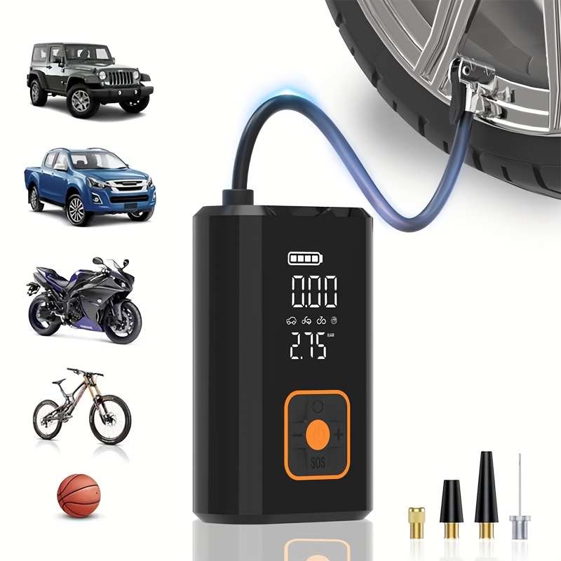 Tire Inflator Portable Air Compressor With Digital Pressure Gauge, 150PSI Cordless Air Pump For