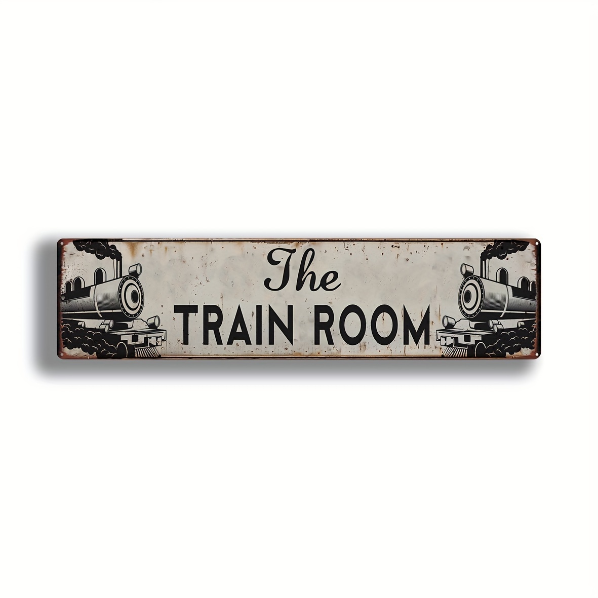 

Vintage Train Room Sign: Rustic Rectangular Acrylic Wall Decoration (15.7" X 3.9") - Perfect For Home, Kitchen, Coffee Shop, Or Bedroom Decorating