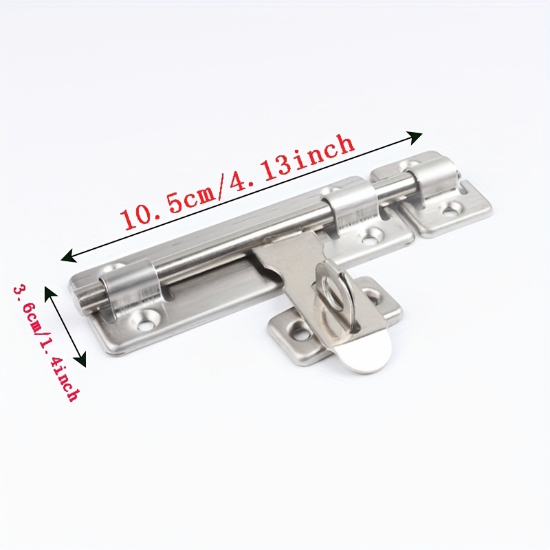 Image of 1pc Thickened Stainless Steel Sliding , Used For Wooden Doors, , Bathrooms And Cabinets, With Screws Included