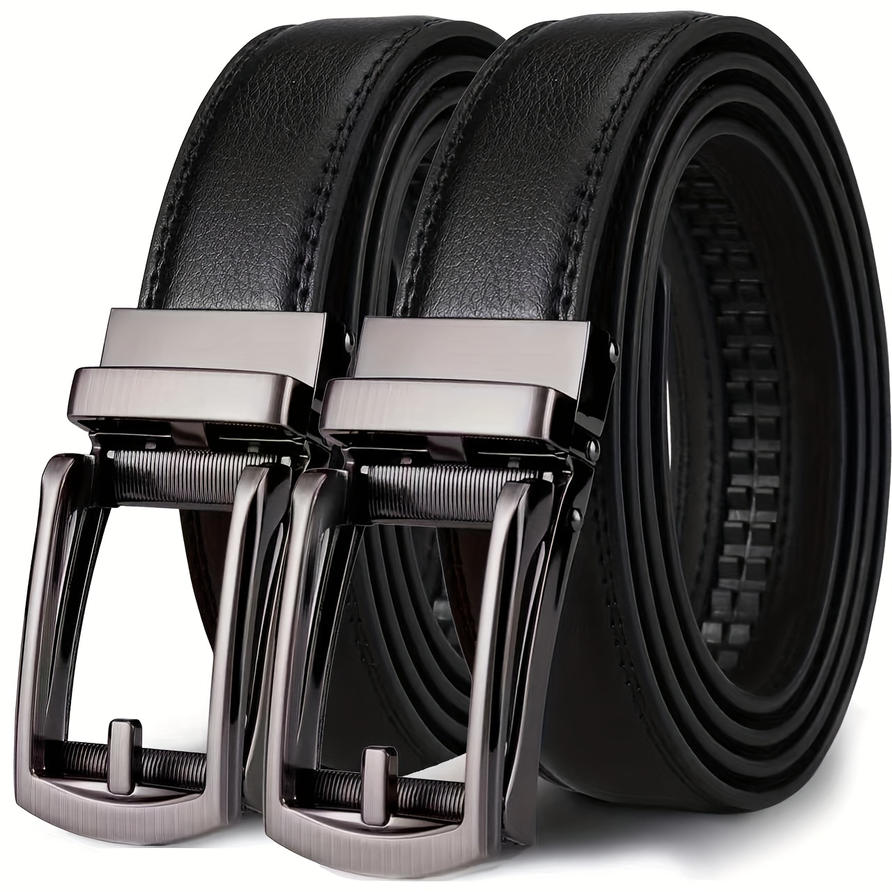 TEMU Confezione cinture da stile business - PU con fibbia in per pantaloni casual ed eleganti