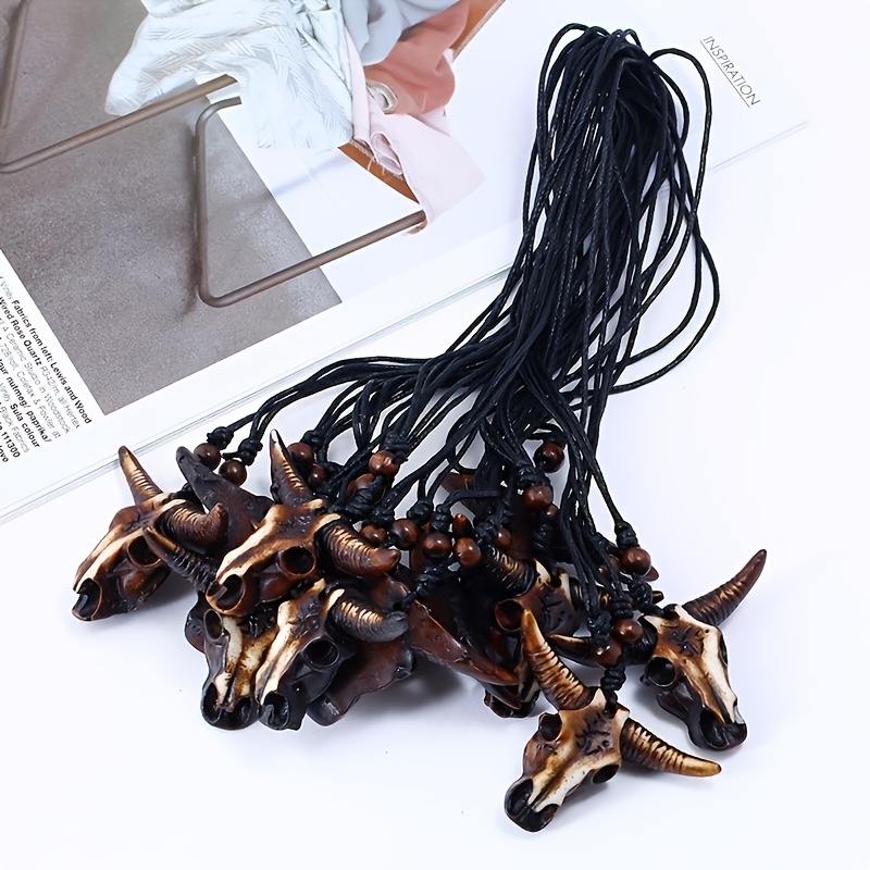 Hand-Carved Bull Horn Necklace, Unique Gift