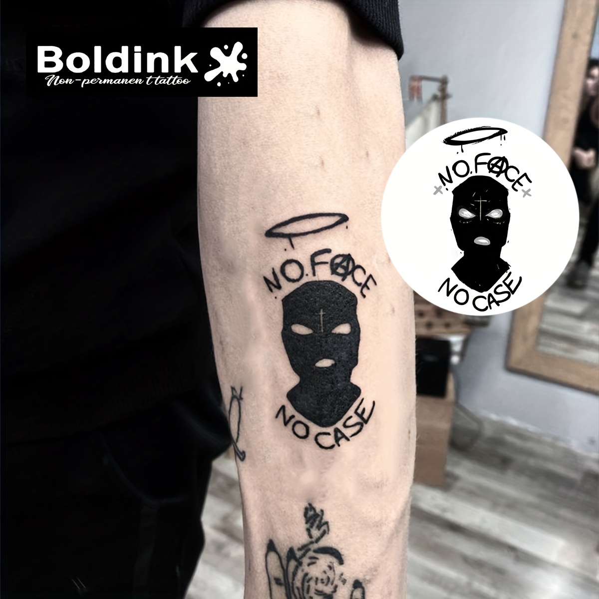 Boldink Non-permanent Tattoo Technology, , Suitable For Cool Men's Tattoo Stickers, Natural Realistic, True , Waterproof And Easy To Apply, Lasting 1-2 Weeks, Fun