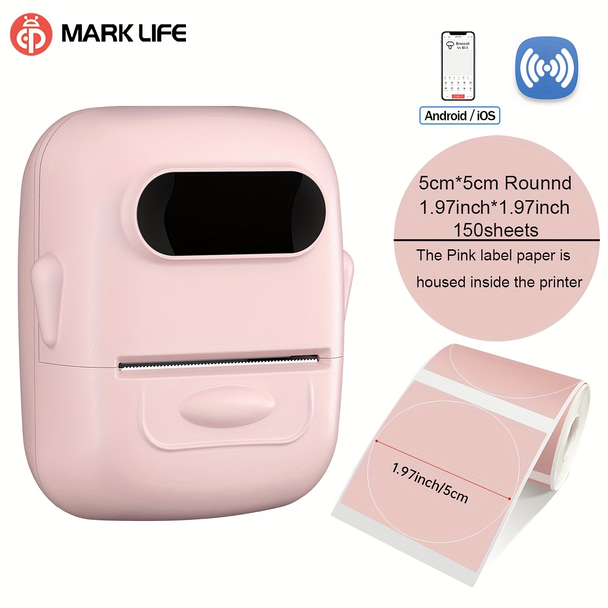 Image of Marklife Label Maker Machine , Portable Wireless Label Printer For Storage Shipping Barcode Mailing Office Home, Sticker Maker Mini Labels Maker With Multiple Fonts