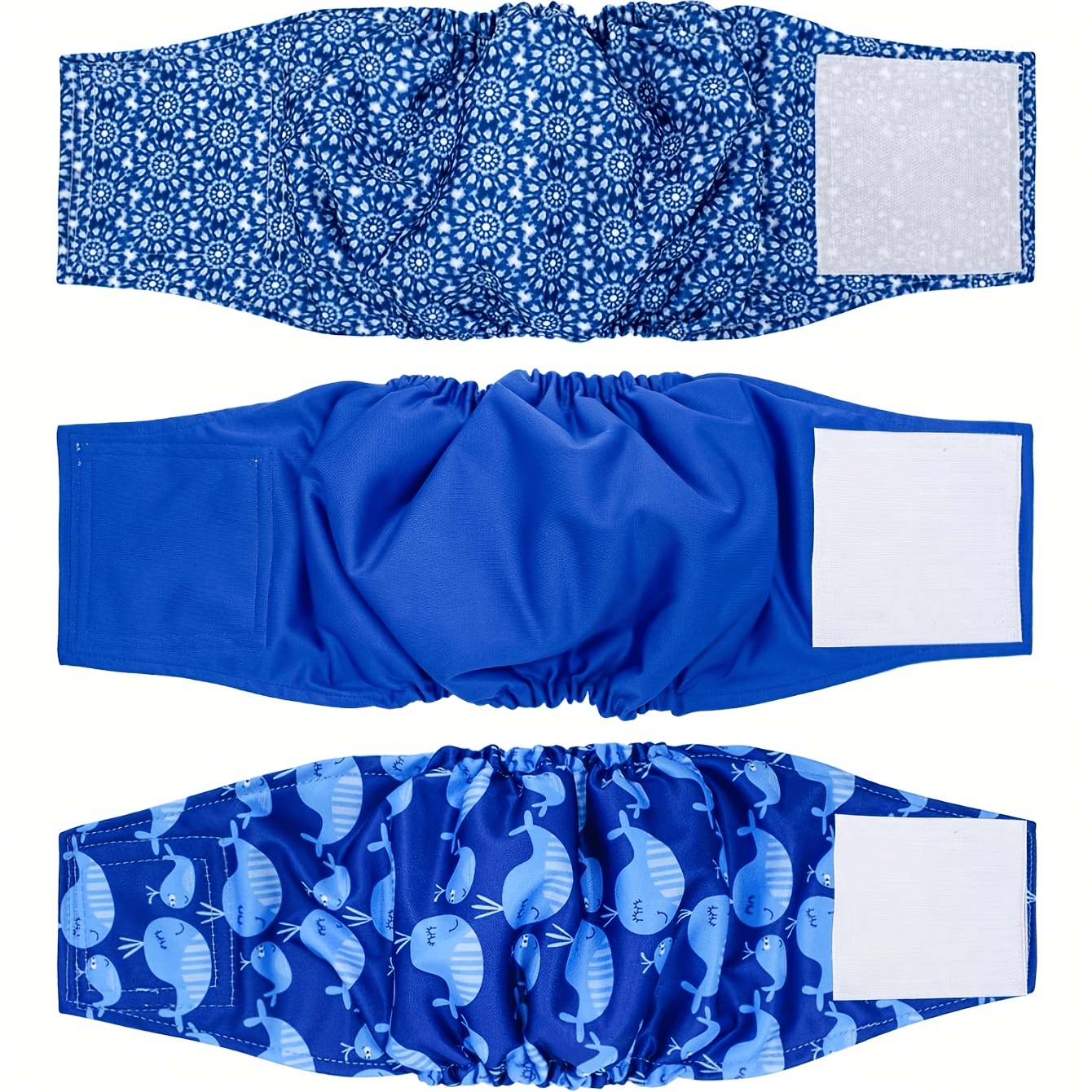 TEMU 3pcs Reusable Dog Diaper Set (for Male Dogs), Washable Abdominal Band, High Absorbency, Suitable For Incontinence And Training, Dog Diaper