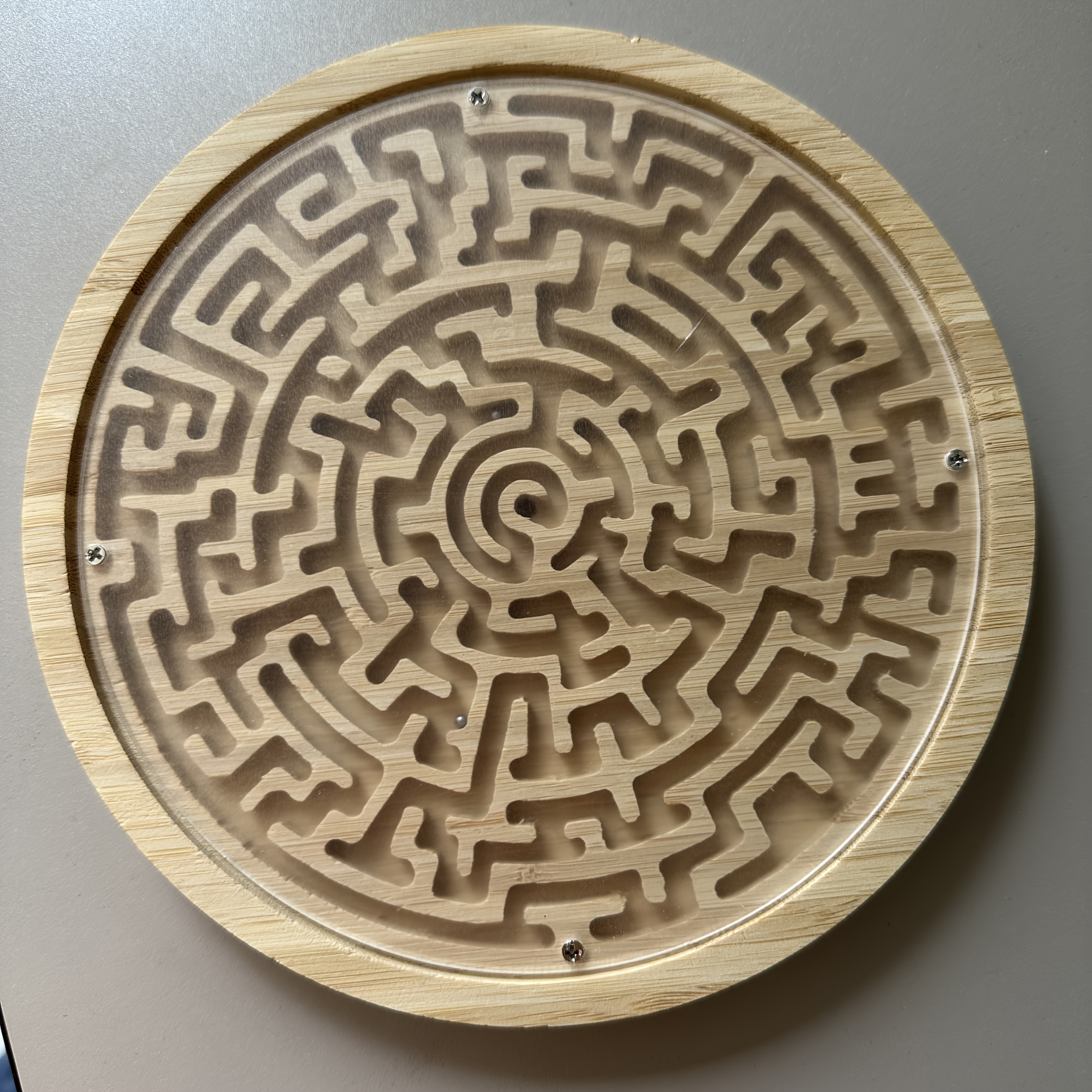 Image of A Large Circular Wooden Maze With Pc Steel Balls, A Balancing Maze Board, 2 Metal Balls Challenges And Maze Puzzles, For Concentration Improvement Training