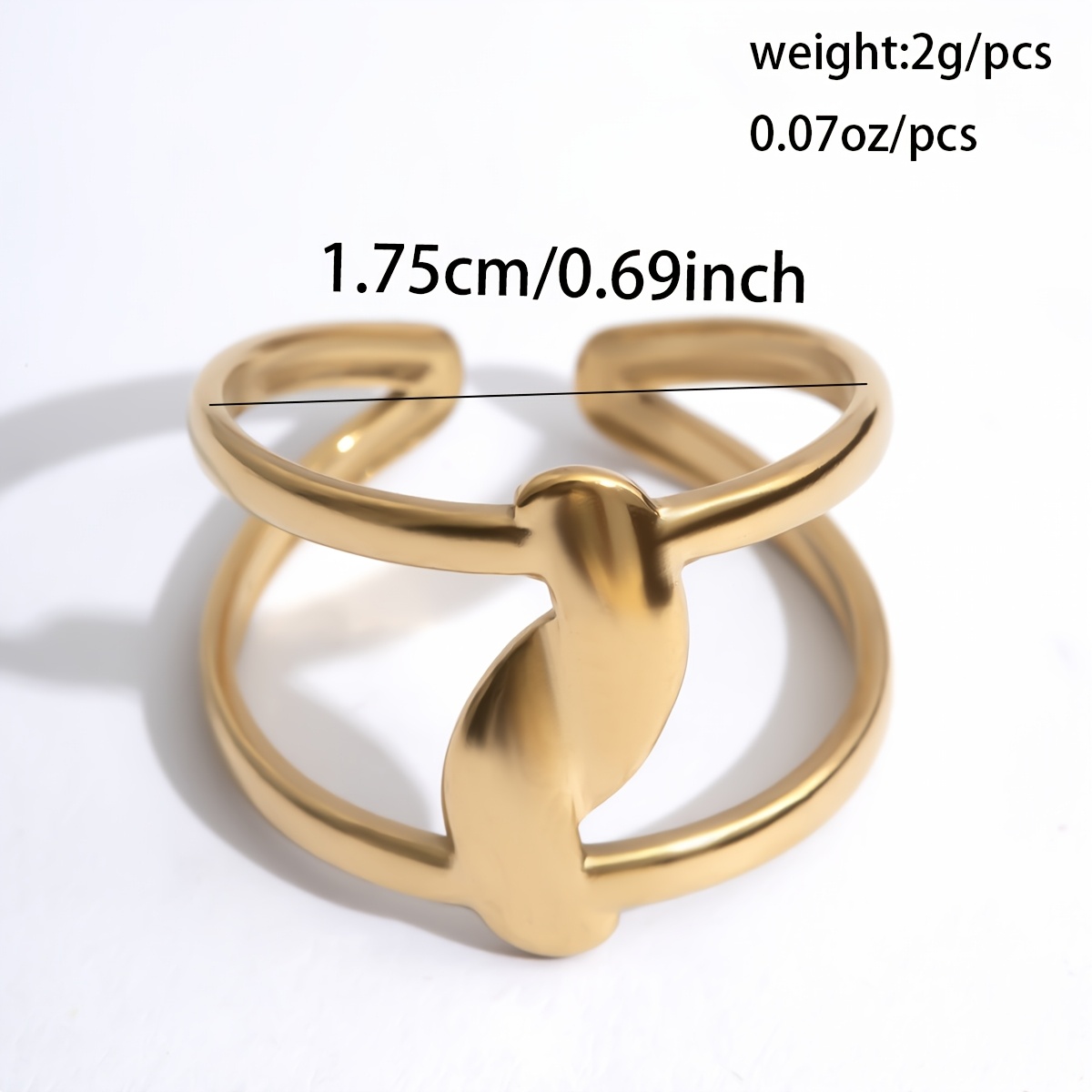 Women's Hypoallergenic Stainless Steel Golden Flower Open Ring