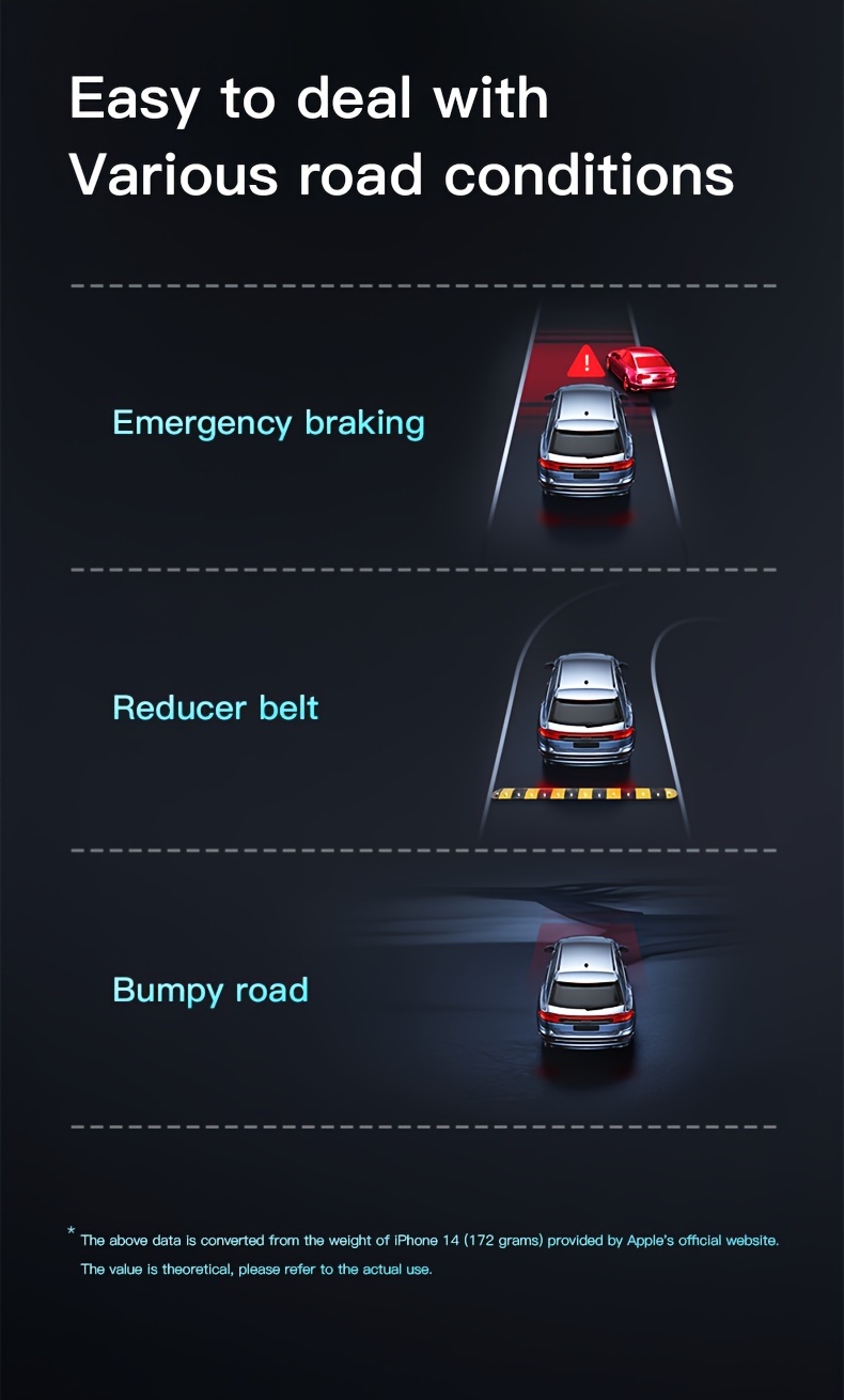 2024 smart wireless car charger stand with touch sensor 15w fast charging usb charging abs material rechargeable lithium polymer battery built in battery music ambient light effect details 4