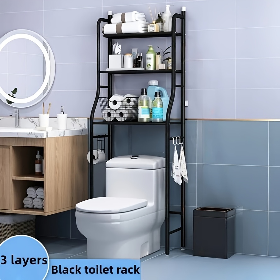 TEMU 3-layer Bathroom Storage Rack, 3-layer Toilet Shelf To Save Bathroom Space, Independent Corner Bracket, Metal Bathroom Storage And Organizing