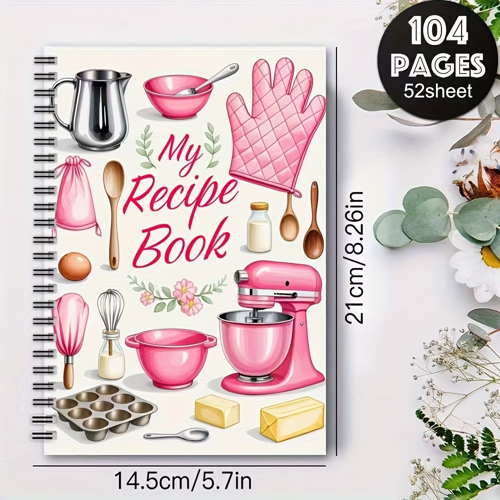 TEMU Fun Recipe Notebook Logbook 1pc, Personal Blank Recipe Manual, Recipe Notebook For Recording , Craft Supplies