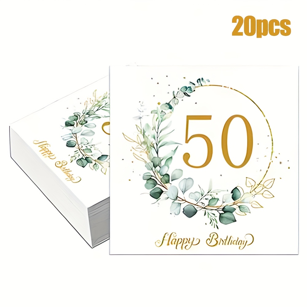 E-shop 20 Stück, 30er/40er/50er/60er Cocktail Servietten, 40er Geburtstags Servietten, Einweg Party Servietten, Papier Getränke Servietten für 50er