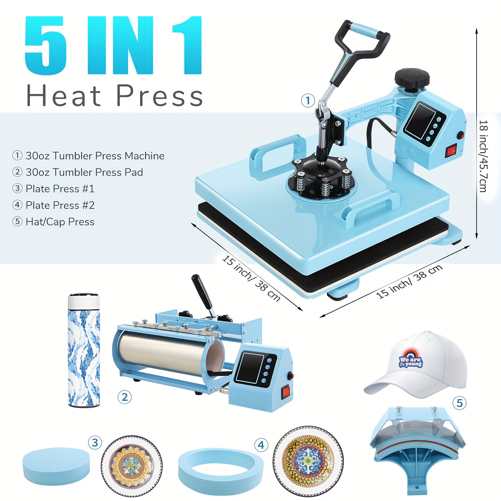 Selling heat press machine with attachments