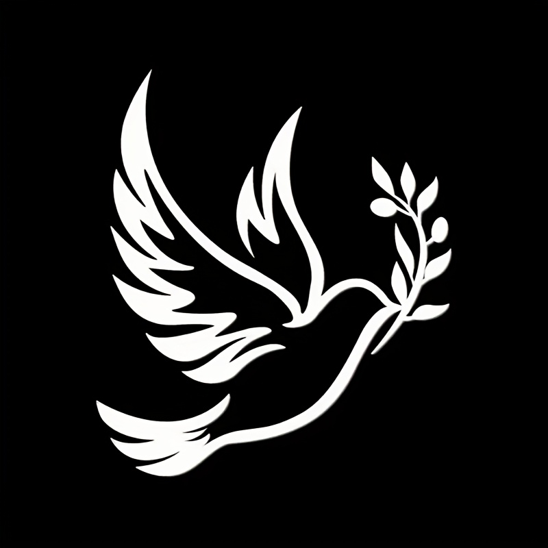 Peace Vinyl Sticker Compatible For, Trucks, Motorcycles & Walls - Waterproof Decal With Bird, Irregular Shape For, Doors, Vehicles - &
