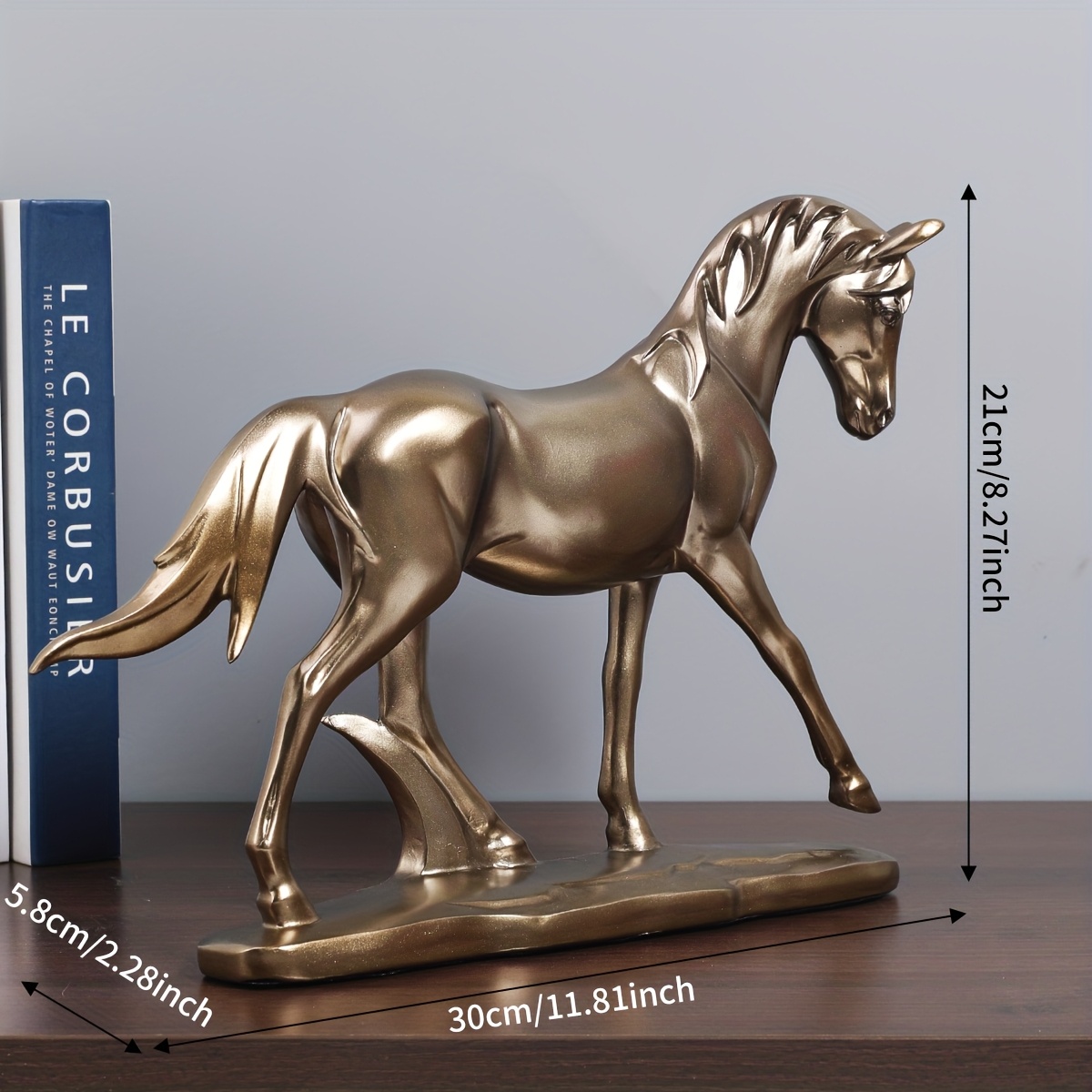 1pc of vintage Bronze Standing Horse Craft Statue Decoration, Suitable for Home Entrance Feng Shui Holiday Decor, Ideal for Housewarming Celebrations, Father'S Day, And Thanksgiving Gifts