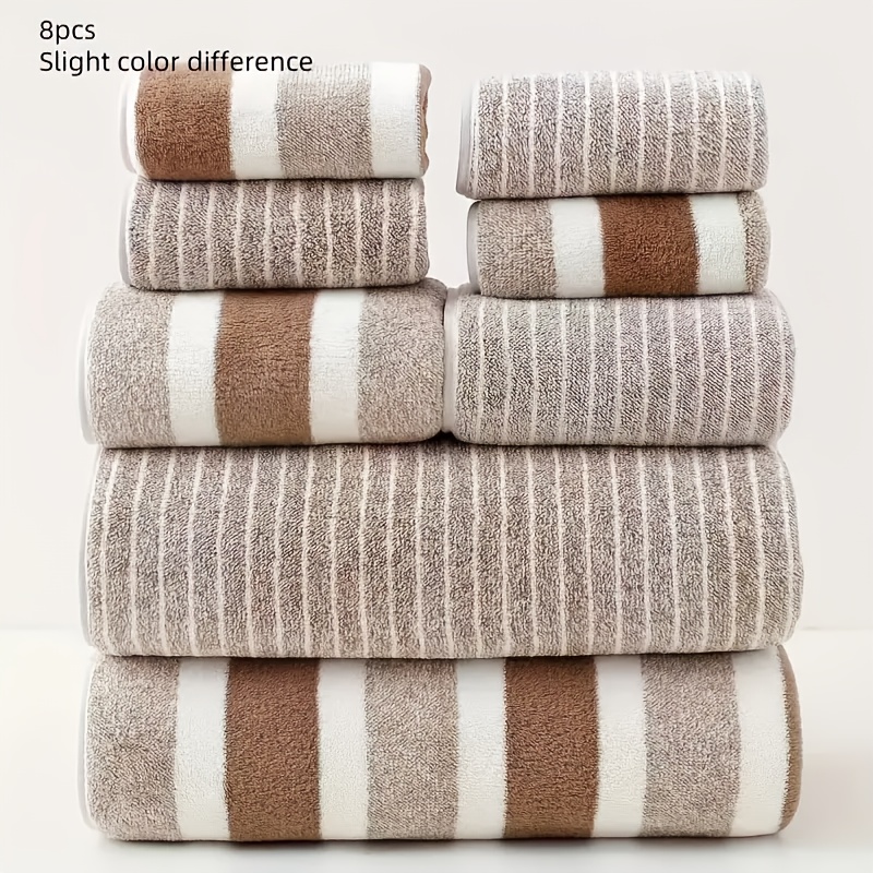 TEMU 8pcs Coral Fleece Bath Towel Set, 2 Towels, 2 Towels, 4 Towels
