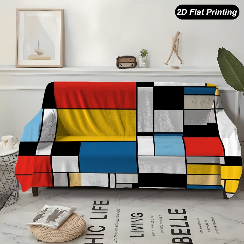 TEMU 1 Housse de canapé géométrique en polyester pour canapés 1 à 4 places, parfaite pour , ou la décoration de bureau, accent , salon, modèles de