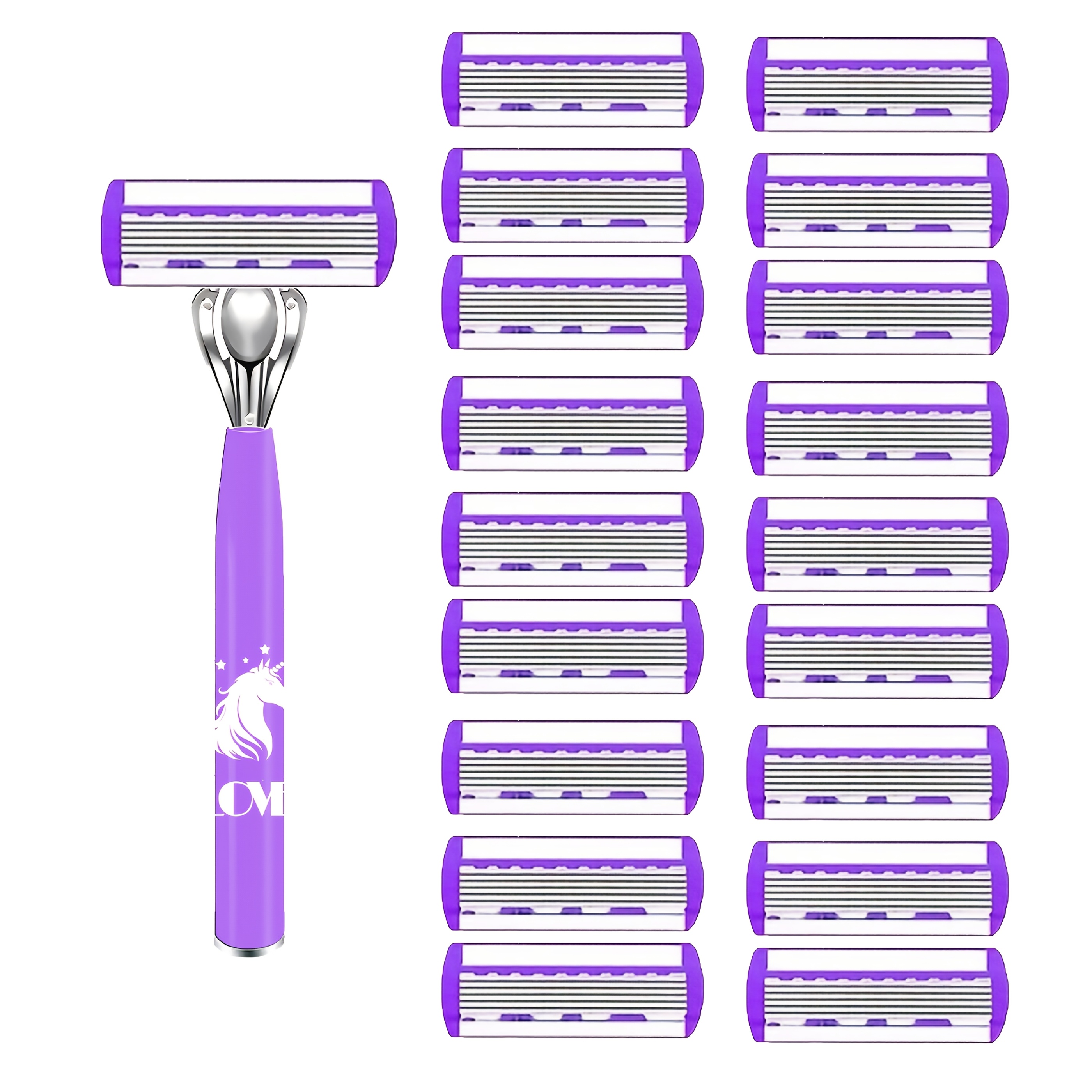 Image of Luxurious 6-layer Blade Razor For Women - Hypoallergenic, Stainless Steel, Washable - Perfect For Beard & Mustache Removal