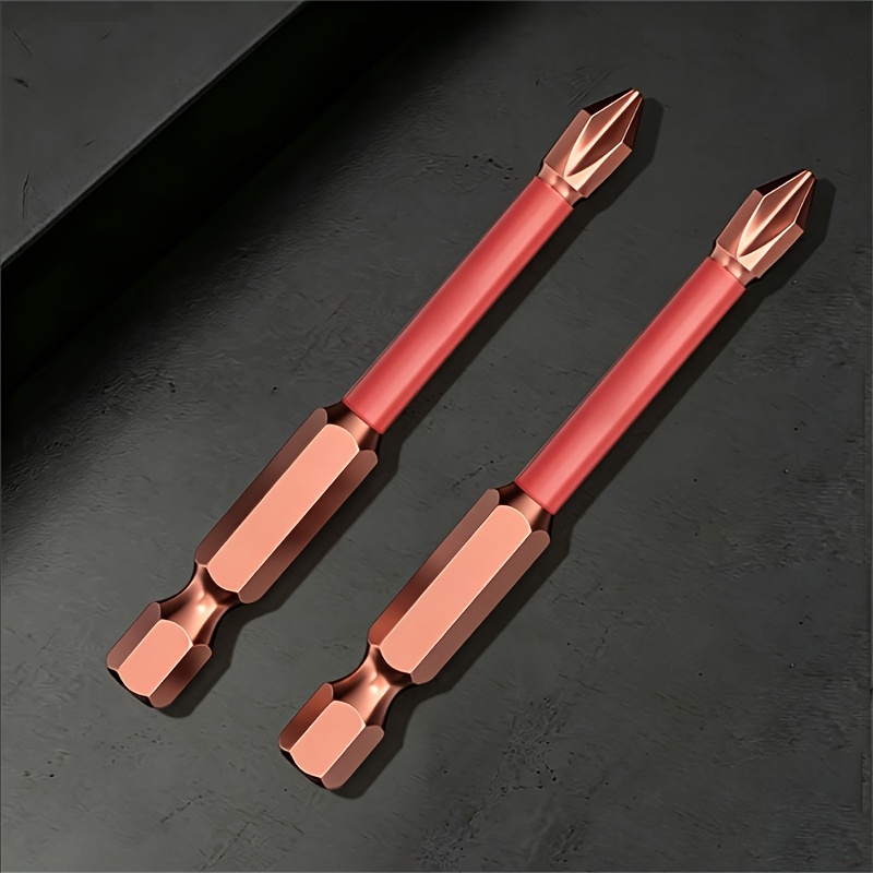 TEMU Ensemble de 2 embouts cruciformes, anti-choc et à tête non biseautée, embout de tournevis antidérapant, couple stable et durable, pour la