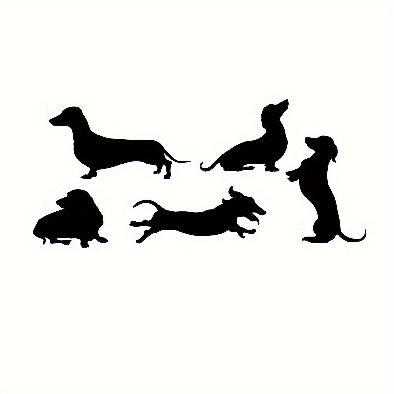 

5-piece Dachshund Vinyl Stickers - Perfect For Cars, Laptops & Walls | Durable & Easy-to-apply Decals