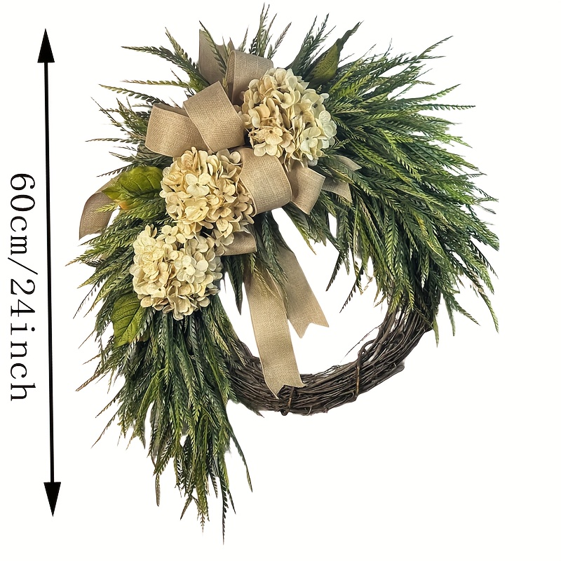 TEMU 24inch Year Round Wreath, Everyday Wreaths, Hydrangea Wreath, Front Door Wreaths, Farmhouse Decor, Gift, Unique, Home Decor, Farmhouse Wreaths