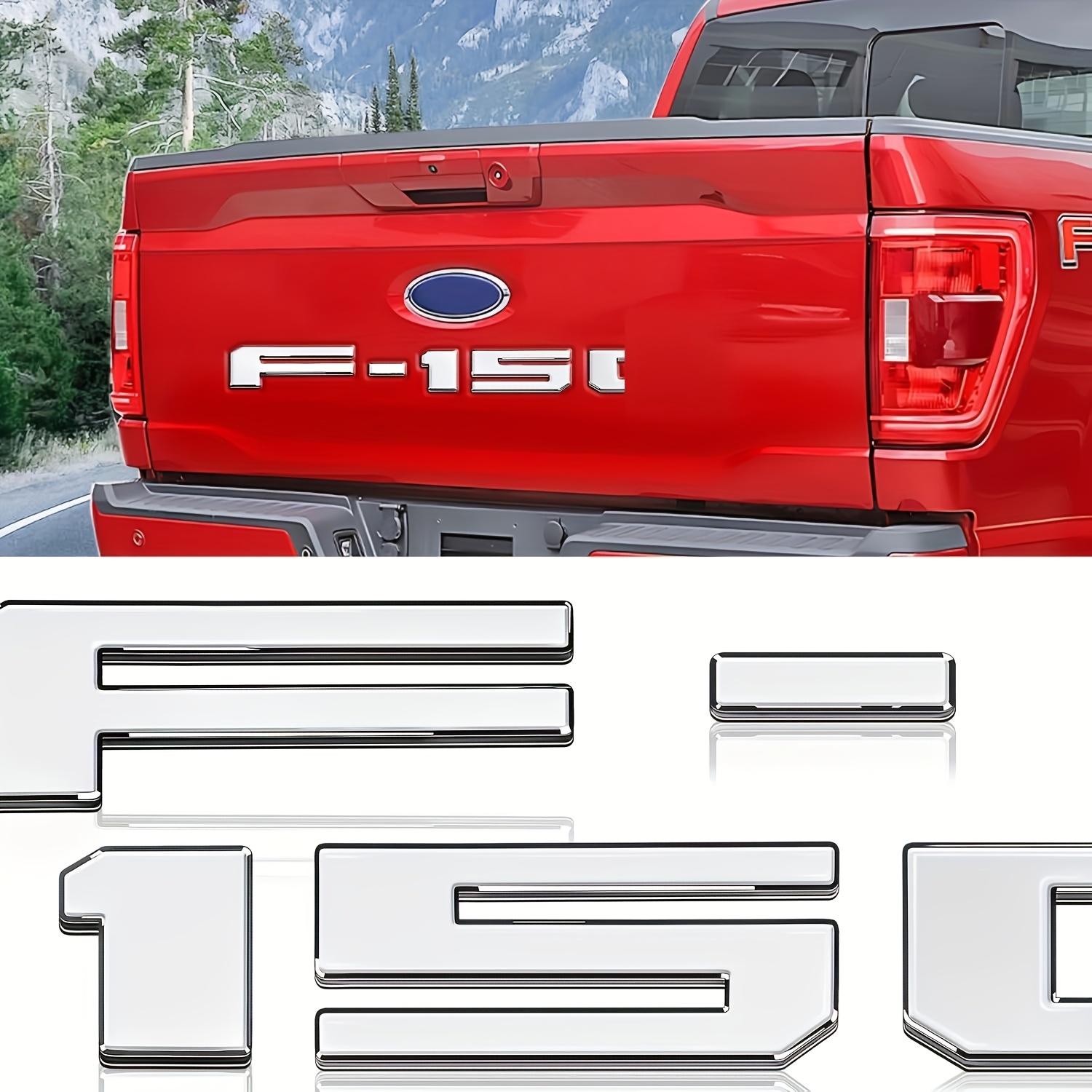 

Tailgate Insert Letters For F15o-2021-2023 Model Years - 3d Raised Tailgate Decal Letters - Waterproof And High Temperature Resistant - And