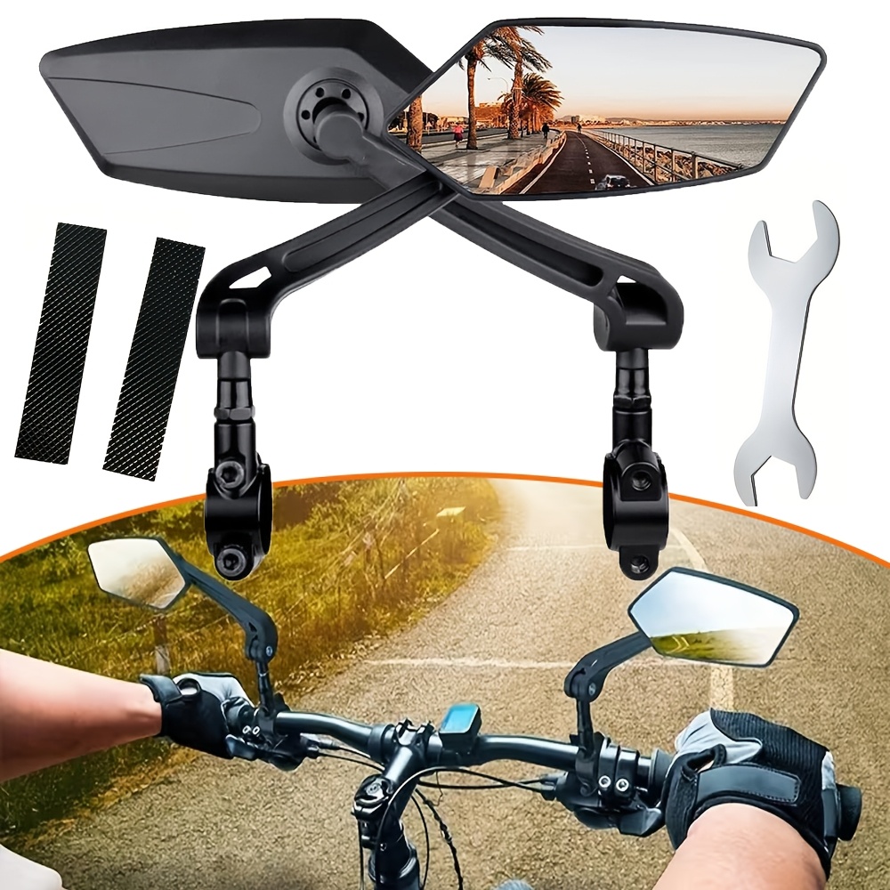 TEMU 2-pack Bicycle Mirrors, Motorcycle Rearview Mirrors, 360° Adjustable, Shockproof Side Mirrors For Electric Bicycles, Motorcycles, And Scooters