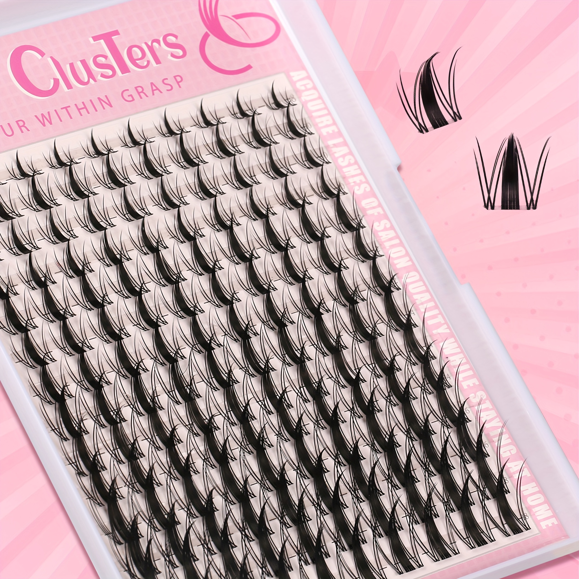 140pcs fairy lash kit 8 18mm eyelash c diy eyelash kit wet look spiky anime lashes individual eyelashes ultra thin invisible lash band details 2