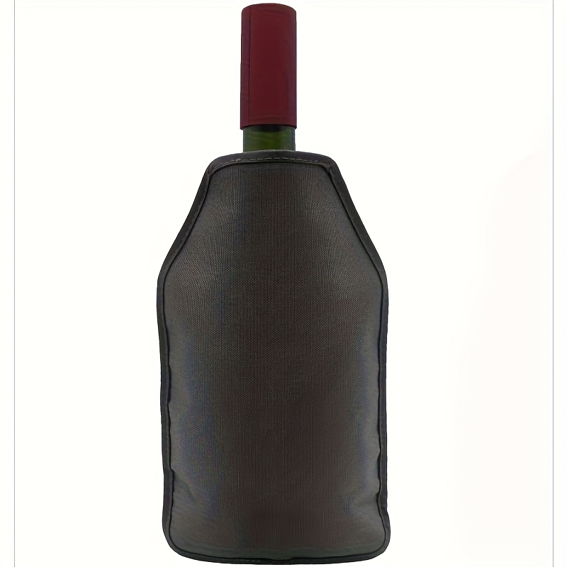 1 Durable Reusable Wine Bottle Cooler With Flexible Ice Pack - Adjustable Neck Strap & Elastic Band, Parties, Picnics, And Gifts