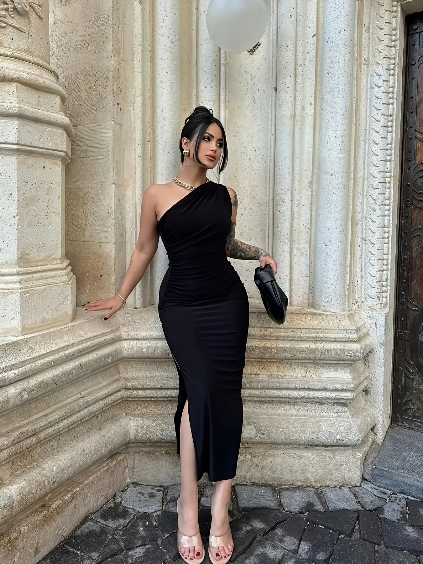 black formal dress sold on Temu Philippines