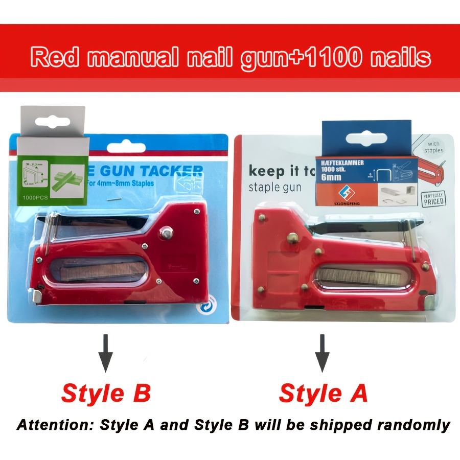 Image of Interior Decoration Stapler With 100/1100 , Suitable For 4-8 Millimeters (0.16-0.32 Inches) Long , Suitable For Wood, Interior Decoration, And Crafts