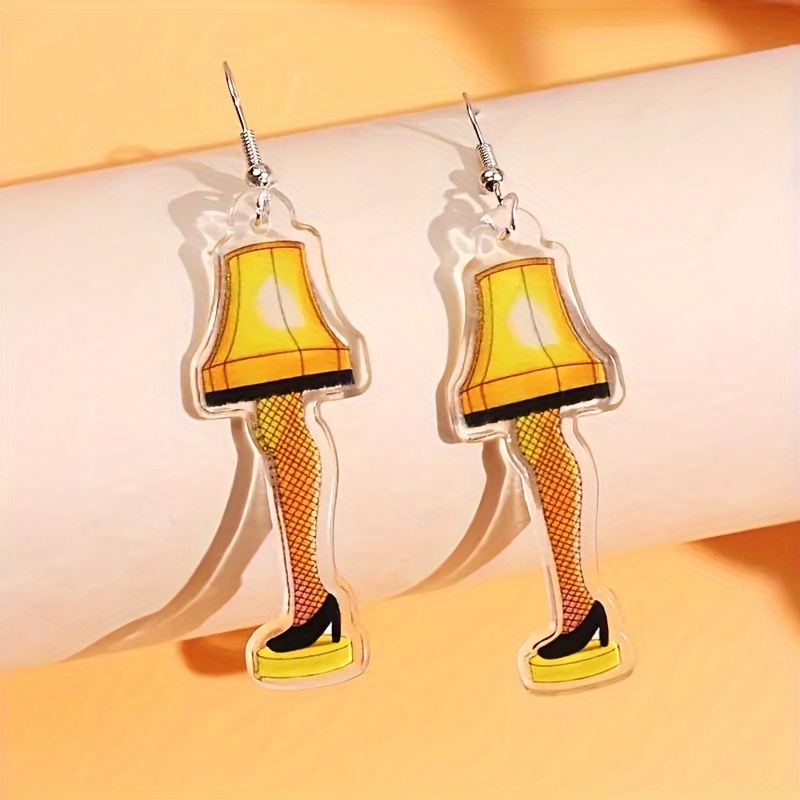 

's Acrylic Earrings With Sexy Cartoon Table Lamp Design - Halloween, Birthdays & Parties, Quirky Earrings