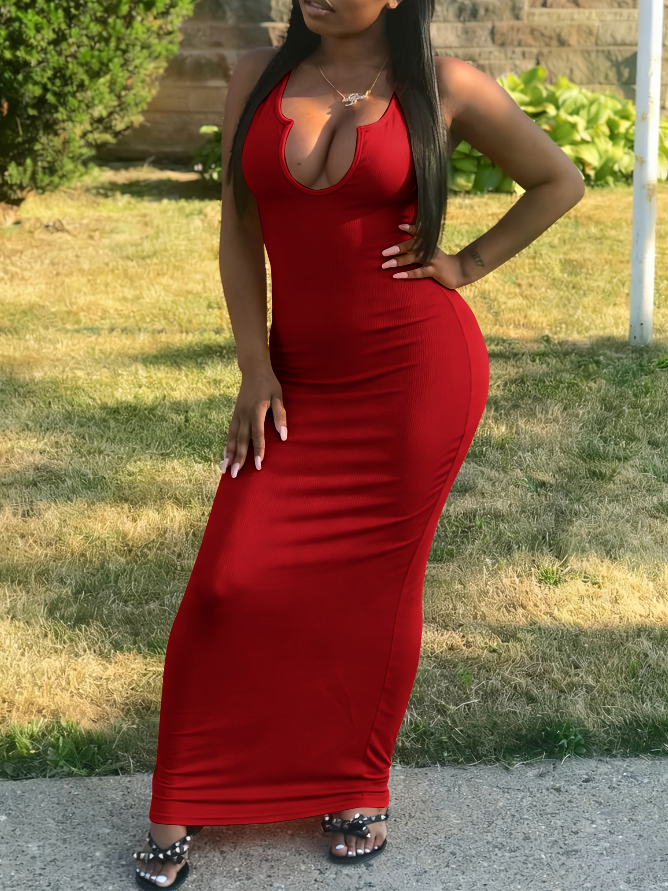 Sexy Maxi Tank Dress, Bodycon Nightclub Party Casual Dress For Summer & Spring, Women's Clothing