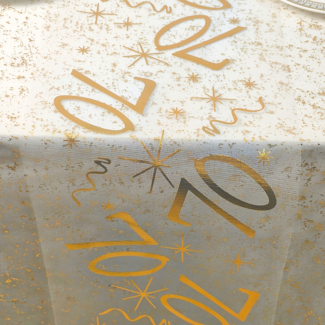 TEMU 1pc Golden "70" Number Birthday Table Runner, Elegant And Stylish, Ideal For Perfect 70th Birthday Party Celebrations, 70th Anniversary ,