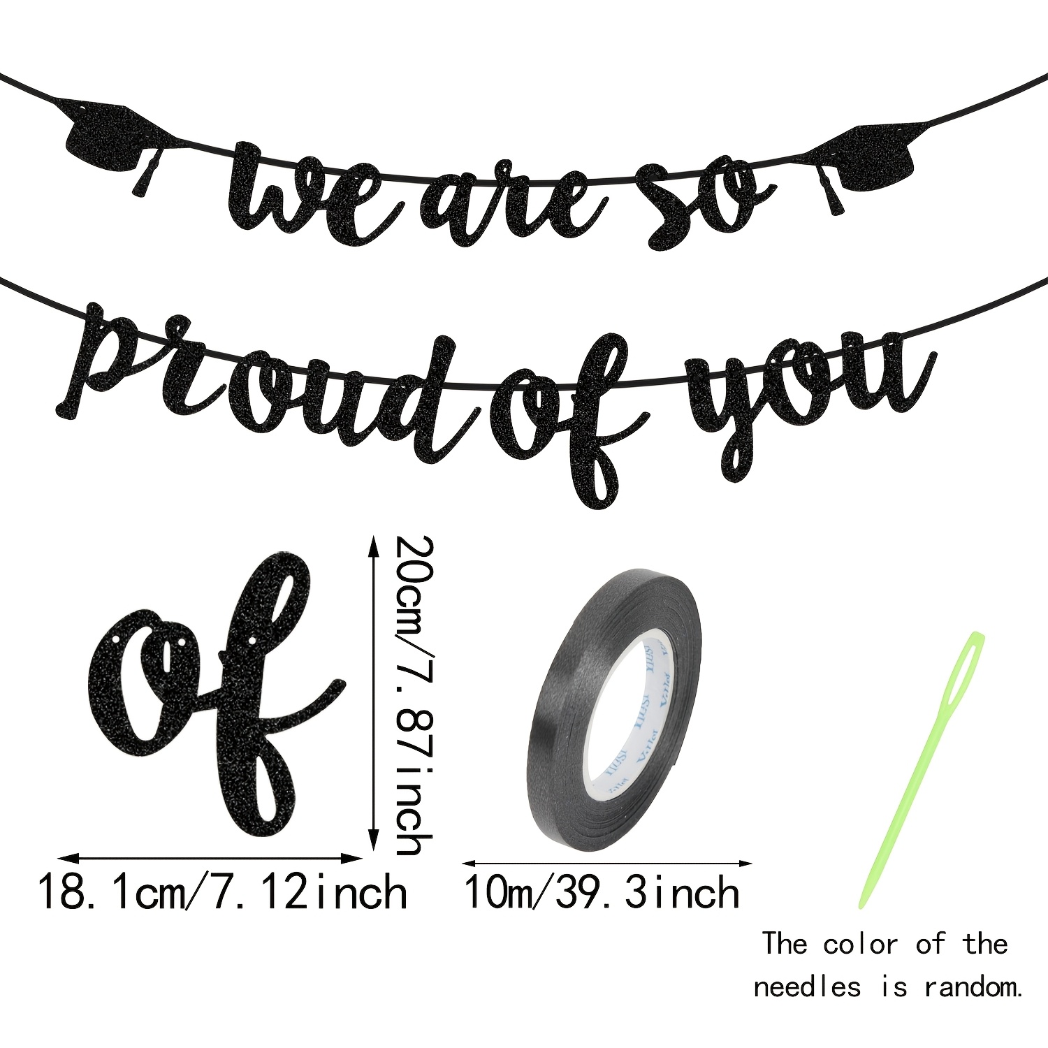 Graduation Celebration Banner Decoration, Suitable For College Graduation, Graduation Party Banner Decoration, Random Color Needles