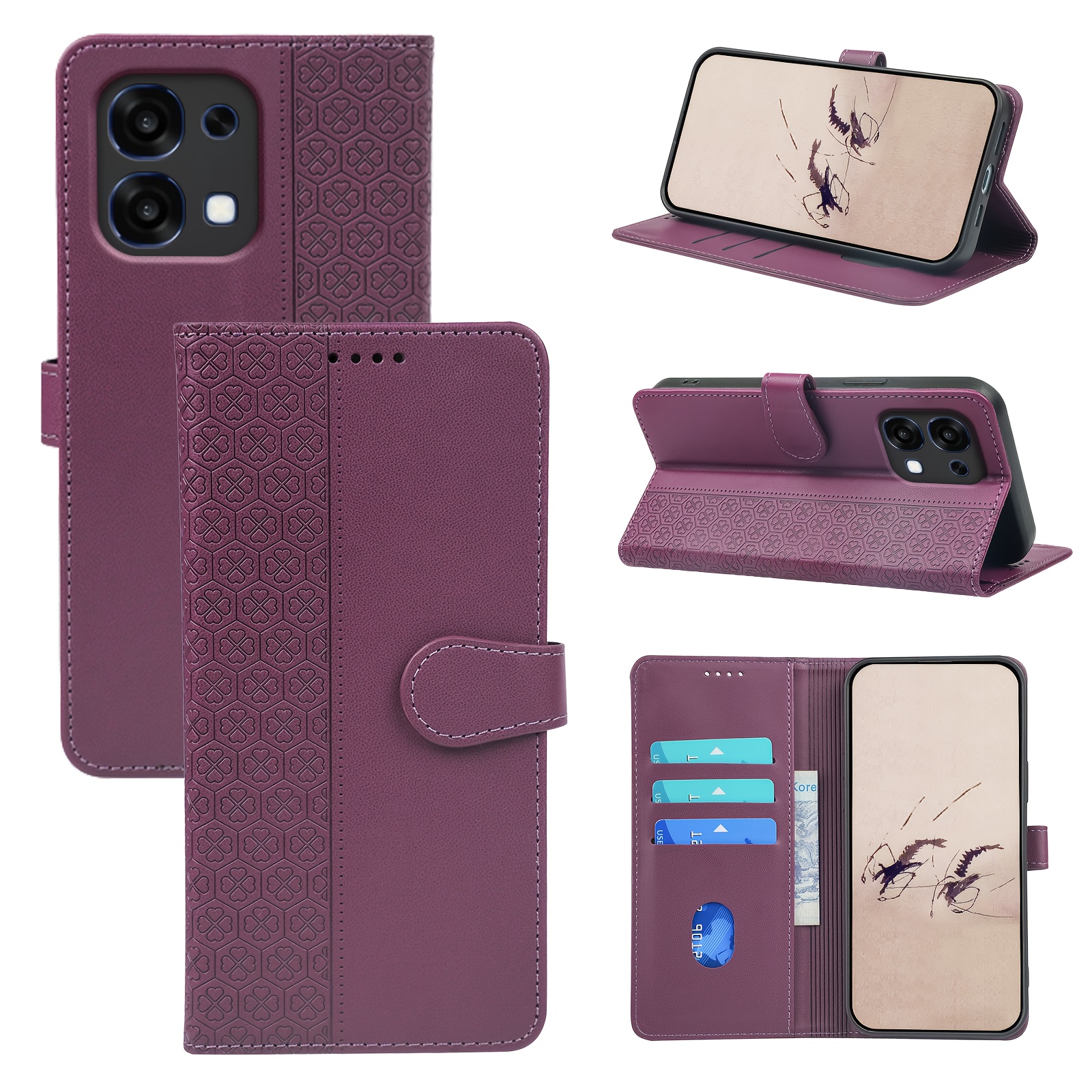 TEMU Phone Case - A Flip Phone Case Suitable For Oppo A6 Pro, Made Of Pu Synthetic Faux Leather, Offers A Comfortable Feel, Is Sturdy And Durable,