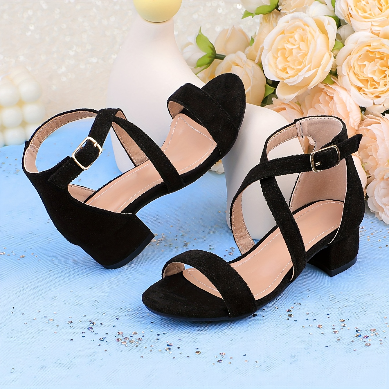 Sapatos Sandalia Gisele Preta Sapato SandÃ¡lias Baixinhas