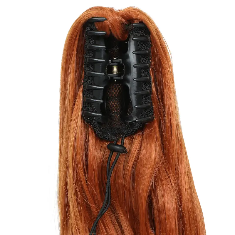 1pc womens 20 inch long orange body clip ponytail extension synthetic hairpiece for details 5