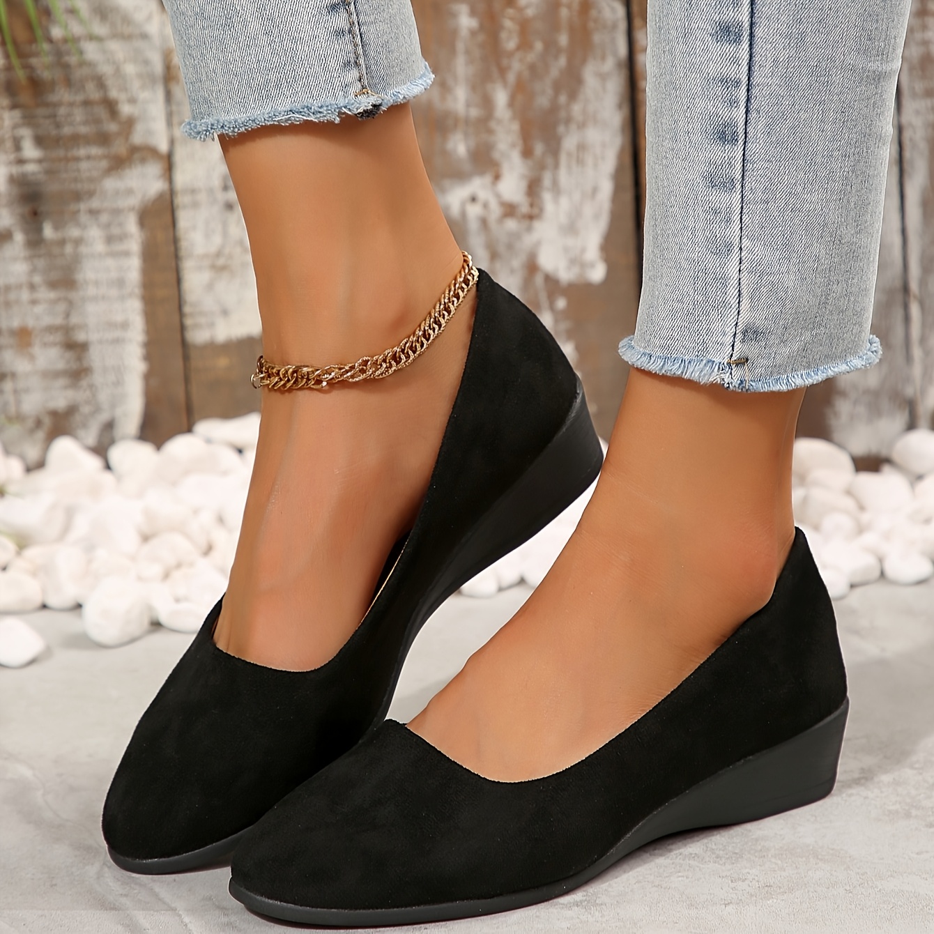 DREAM PAIRS Slingback Ballet Flats For Women Square Cap Toe
