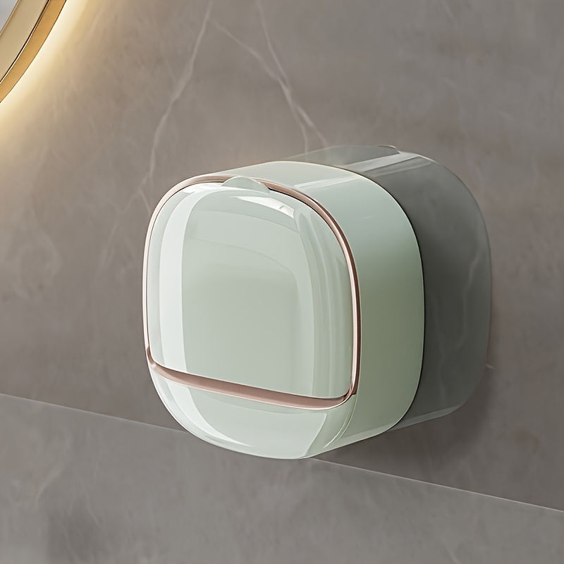 1pc wall mounted draining soap dish covered soap holder no drill premium drainage home soap rack abs soap dish storage suitable for bathroom shower room travel   soap holder toiletries bathroom additions