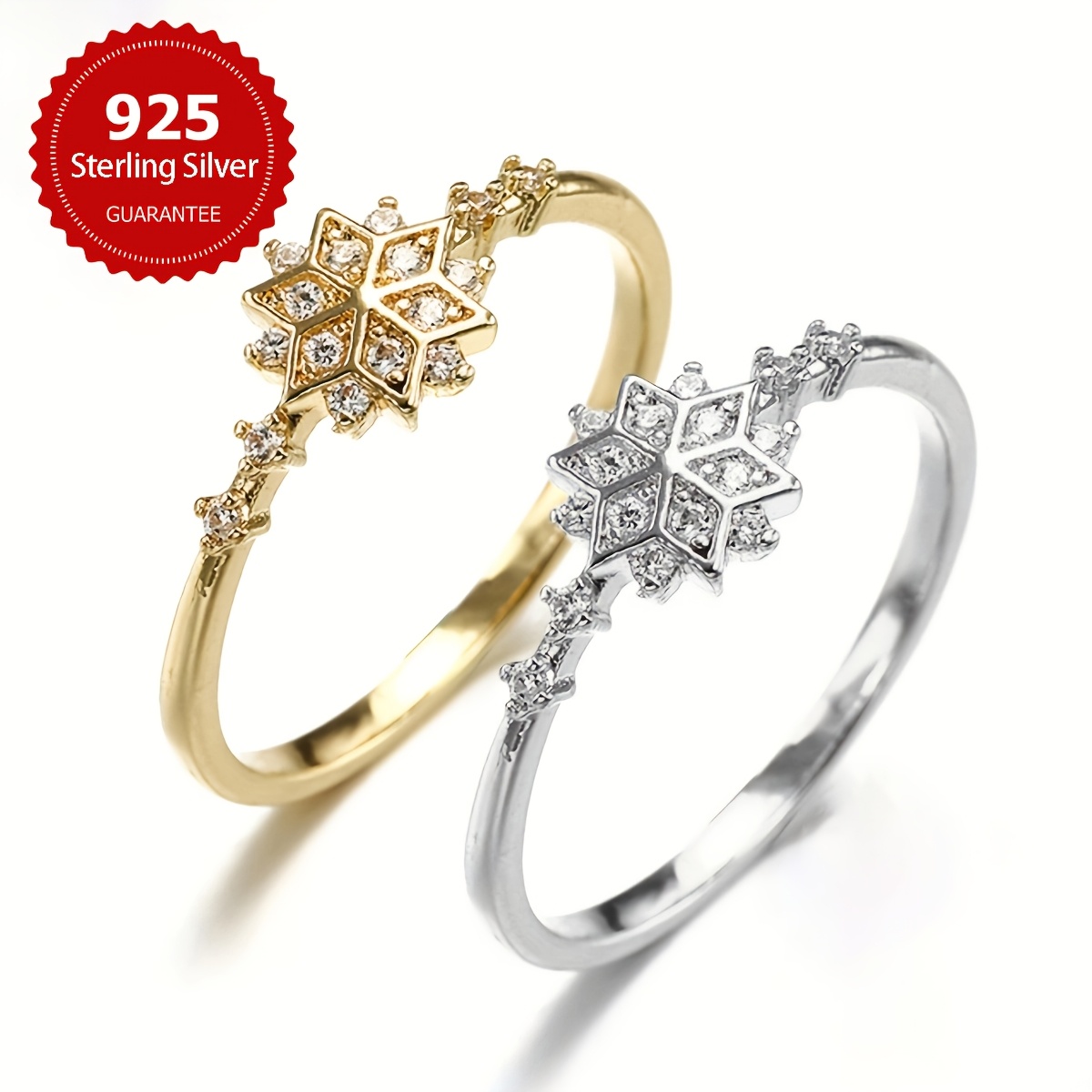 Women's Dazzling Snowflake S925 Sterling Silver Ring