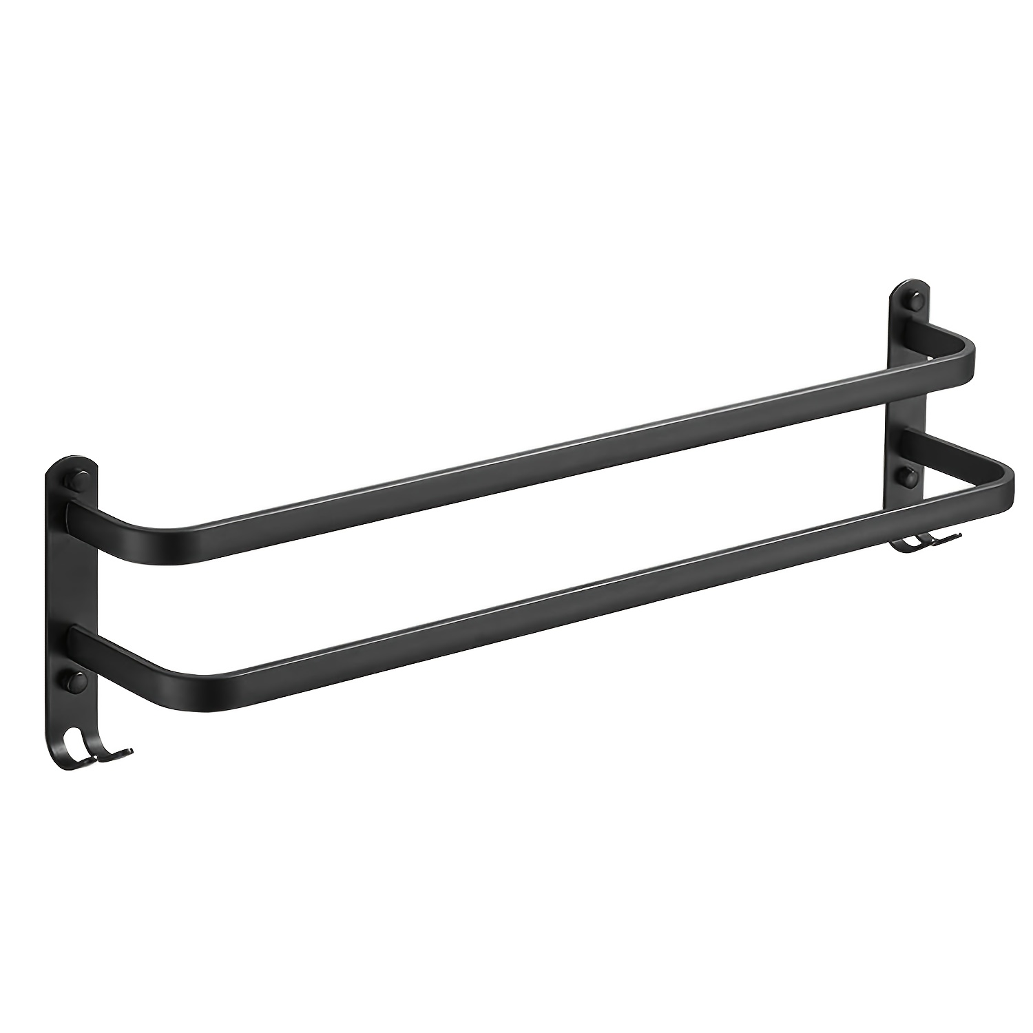 TEMU 80cm Towel Rail No Drilling Required, Towel Rail Black, Towel , Towel Rail No Drilling Black, Towel Bathroom Accessory Set, Double Layer Towel