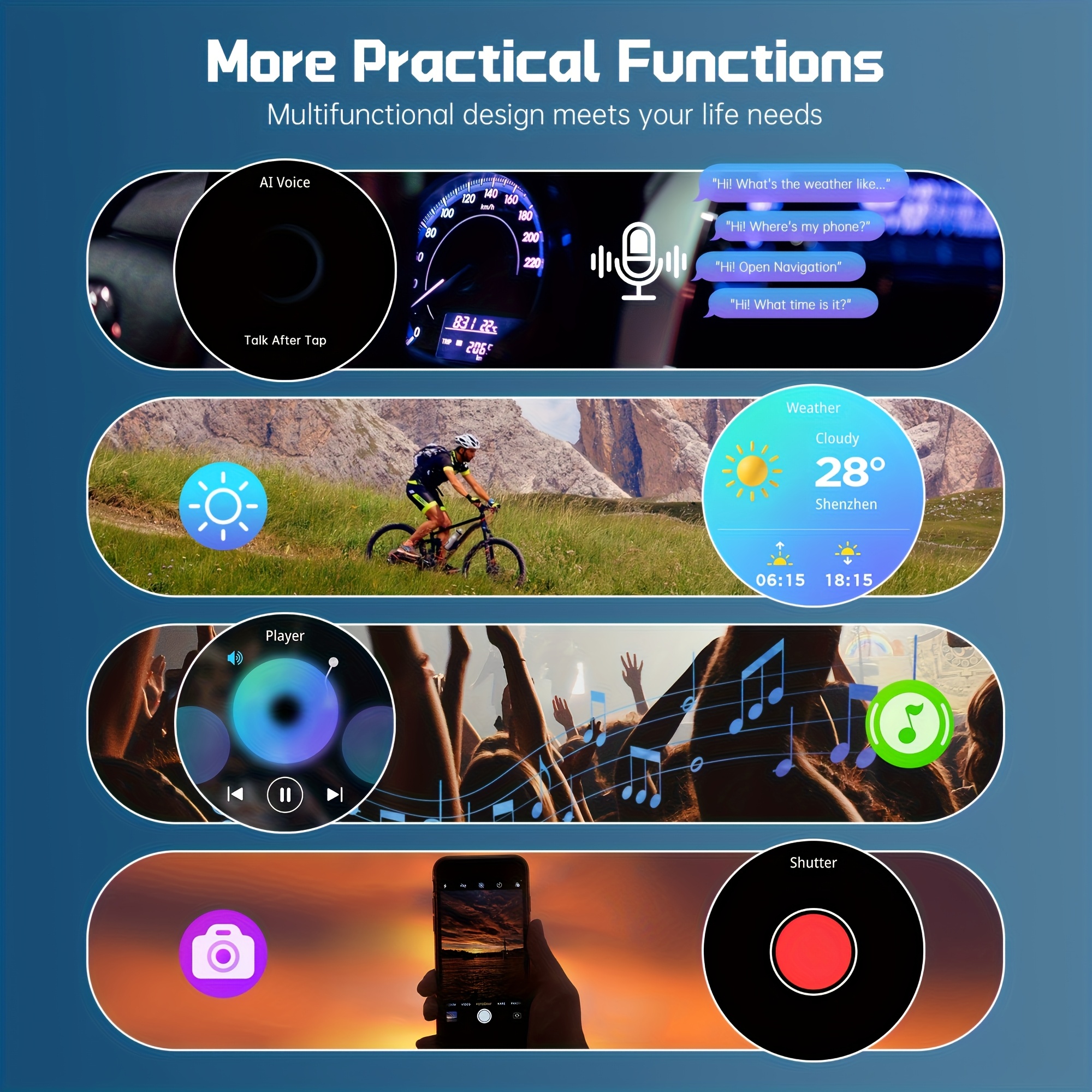 Montre Connectée Homme avec Écran HD 1,85 Pouces, Compatible Sans Fil, Appels Sans Fil et Notifications Push, Suivi Fitness avec 100+ Modes Sportifs, Moniteur de Pas/Calories/Sommeil, Contrôle Musical, Batterie Longue Durée (Compatible avec /